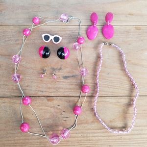 1980's Pop Costume Jewelry Pink